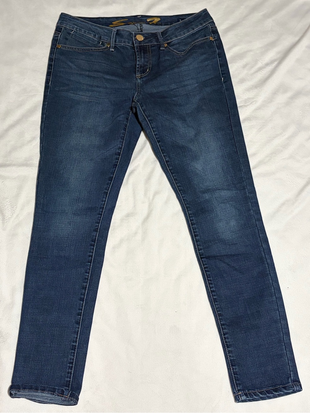 Seven7 Classic Dark Blue Women's Slim Jeans - Size 8 (036)